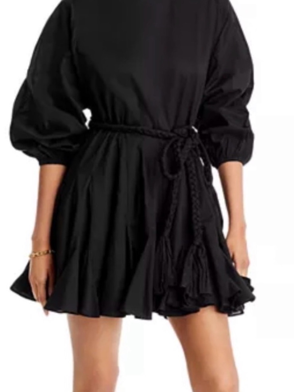 RHODE Black Braided-Belt Swing Mini Dress - Picture 2 of 3